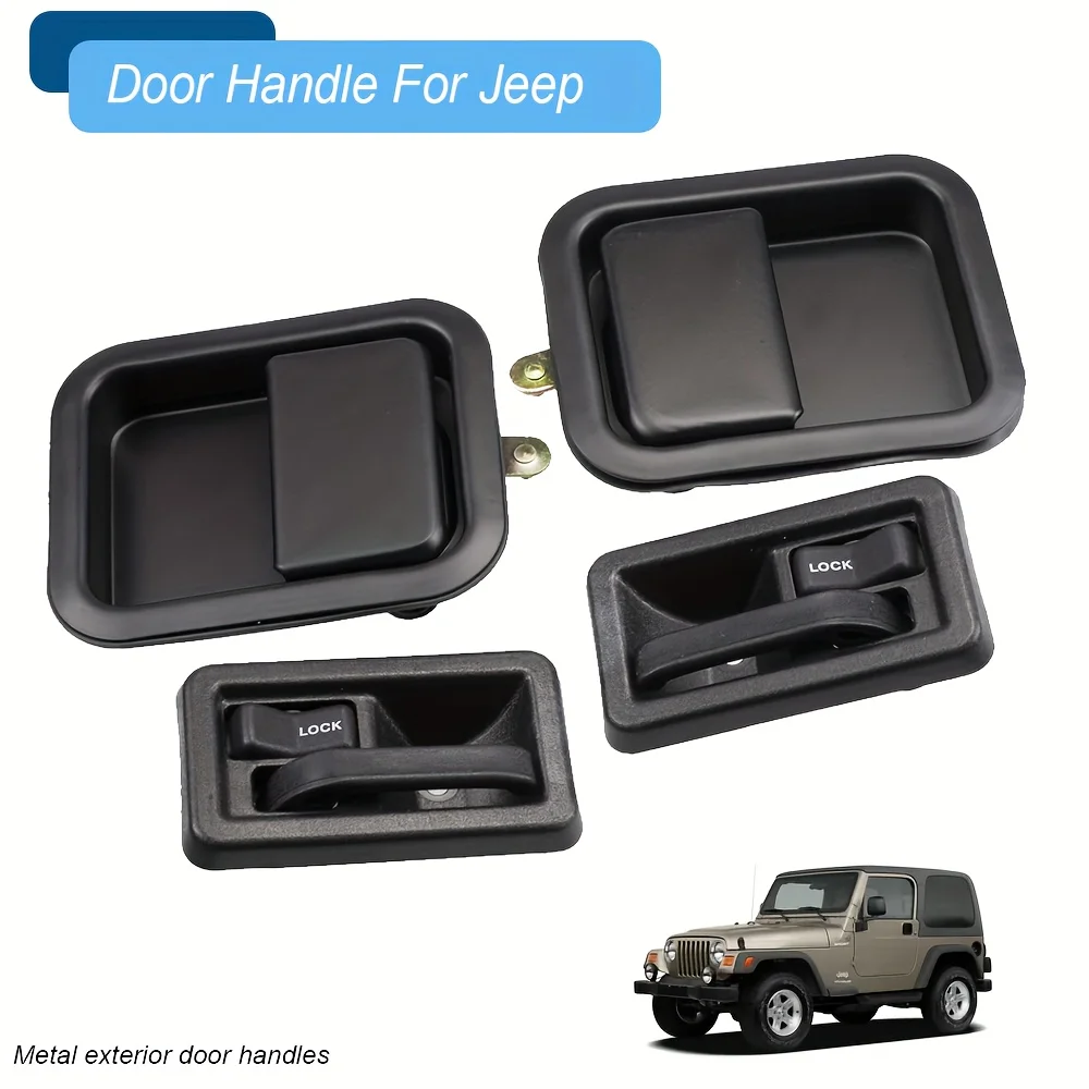 Türgriff-Set für 91-96 Jeep Wrangler YJ 97–06 TJ Außeninnenraum links Fahrer und rechts Beifahrerseite 79540 79541 55176383AE