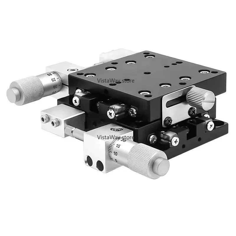 New 220VXY Axis Displacement Platform Manual Fine Adjustment Workbench Precision Moving Cross Slide LY40/50/60/80/125