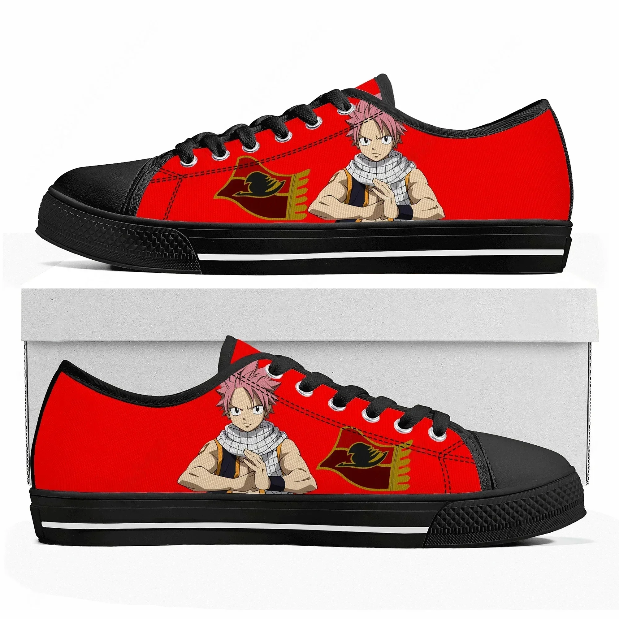 

Кроссовки F-Fairy T-Tail Natsu Dragneel с низким верхом, мужские, женские, подростковые, из высококачественного холста, повседневные, для пар, обувь на заказ