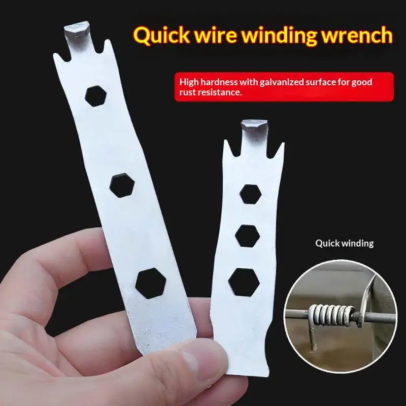 Galvanized Steel Wire Twisting Wrench: High Hardness Rust Proof Multi-Hole Farm Fence Tensioning Tool