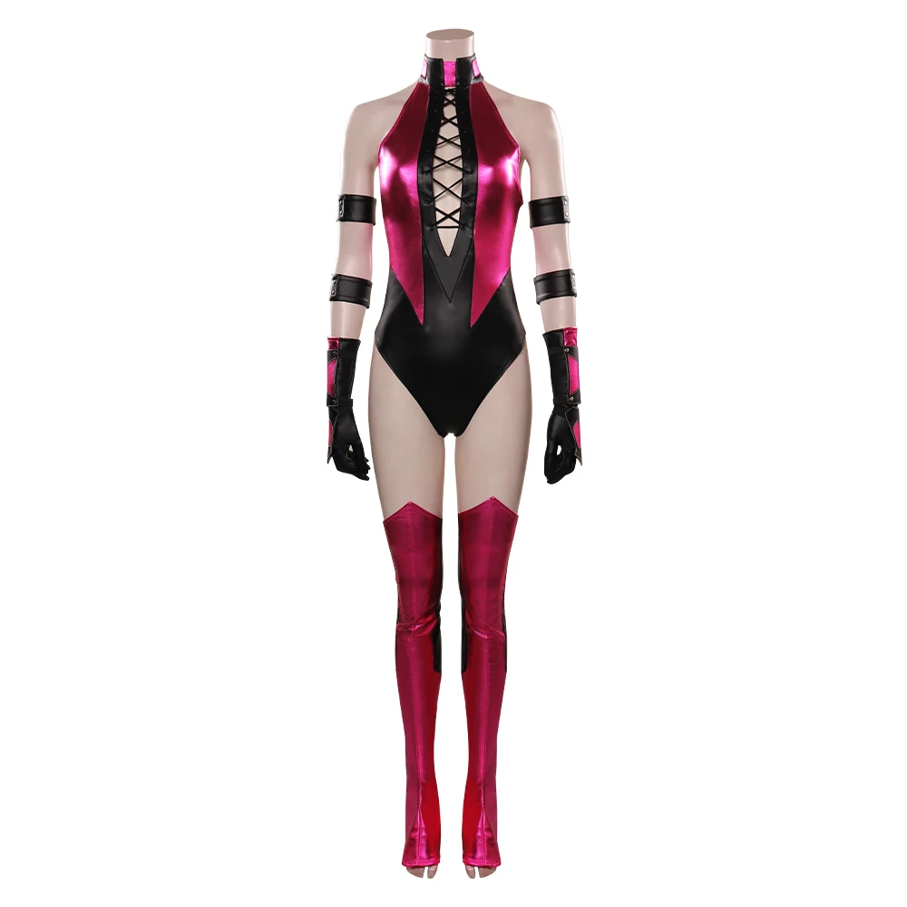 Mileena Princess Mortal Kombat Cosplay Costume Sexy Jumpsuit Swimwear Mask Adult Women Fantasy Outfit Halloween Carnival Suit