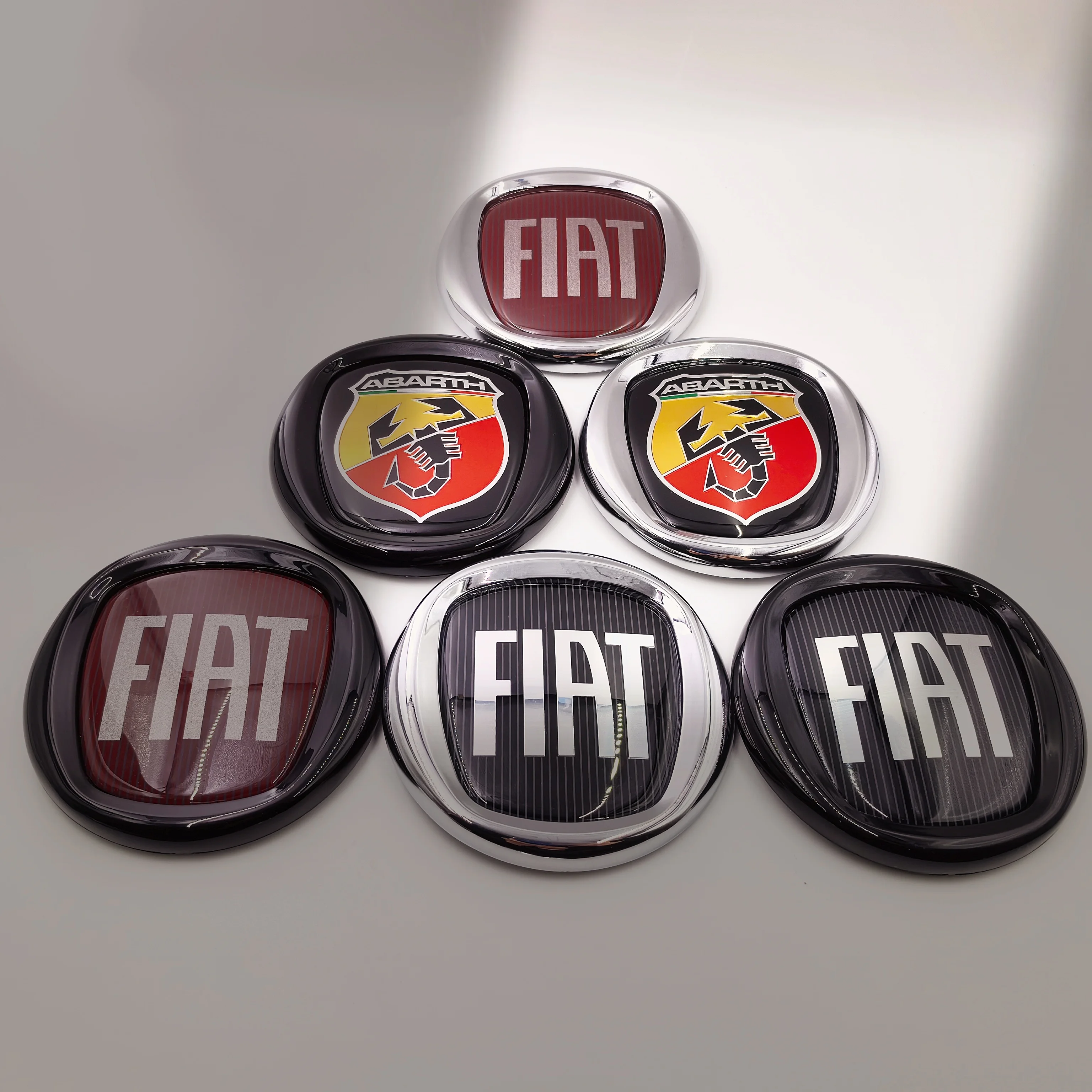 Insignia del emblema del coche FIAT Abarth, 12cm, 120mm, logotipo delantero del coche, parrilla delantera, parachoques trasero delantero, emblema del maletero de la puerta trasera