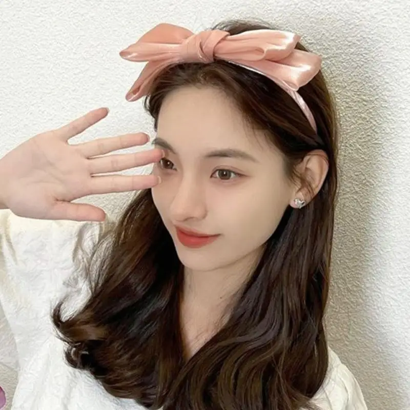 

P9FE Elegant Mesh Bowtie Headband High Skull Hairband French Lace Bowknot Hairhoop for Female Teaparty Hair Shaping Ornament