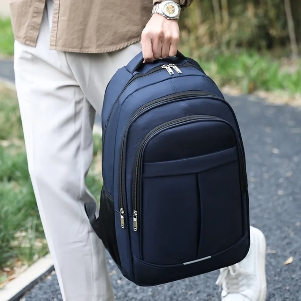 حقيبة ظهر رجال الأعمال بلون سادة خفيفة الوزن ذات سعة كبيرة حقائب مدرسية للطلاب مقاومة للماء متعددة الطبقات حقيبة ظهر للكمبيوتر المحمول للرجال #3