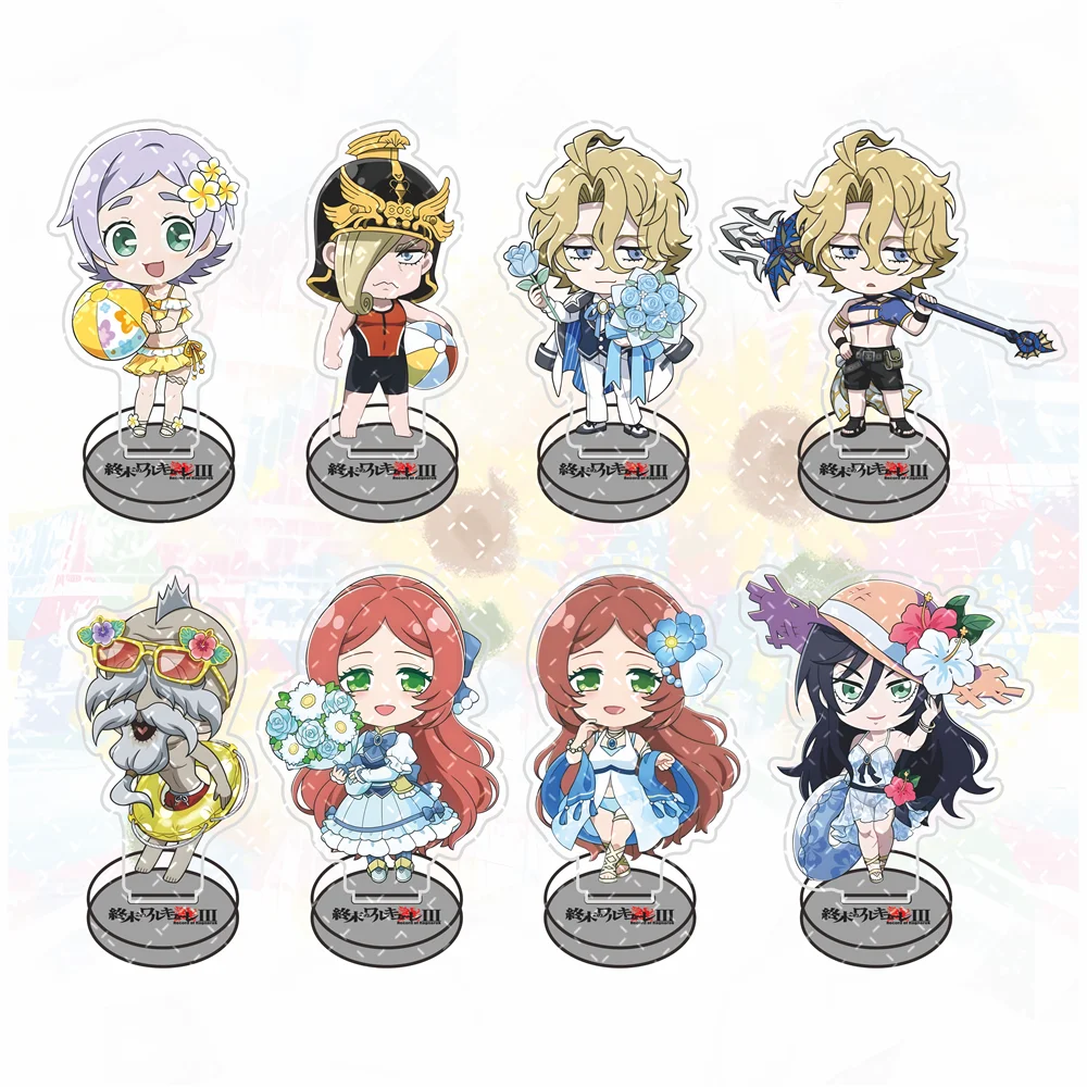 Record of Ragnarok 10cm Chibi Summer Swimsuit Ver. Acrylic Stand Figures Keychain Anime Desktop Gift for Fans