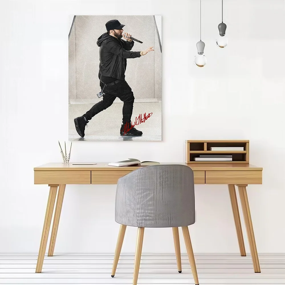 Eminem Performing on Stage Canvas Wall Art Poster Custom Wall Paintings Personalized Photo Printing for Modern Home Decoration