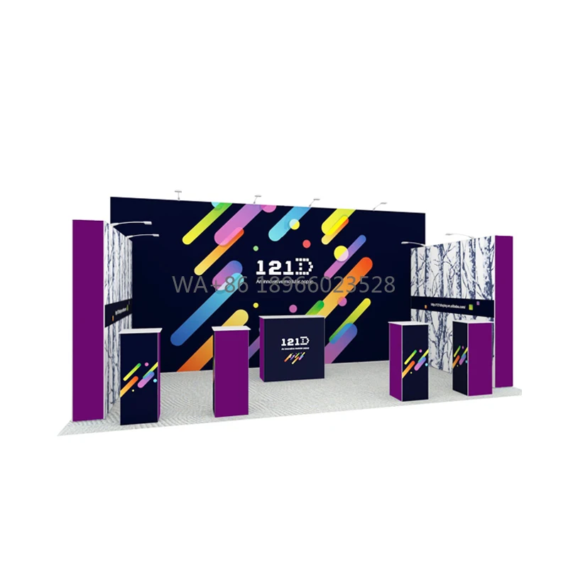 10 x 20 Fuß wiederverwendbares modulares Pop-up-Display aus Aluminium für Ausstellungsständer, 3 x 3 Pop-up-Hintergrund, tragbares Pop-up-Display
