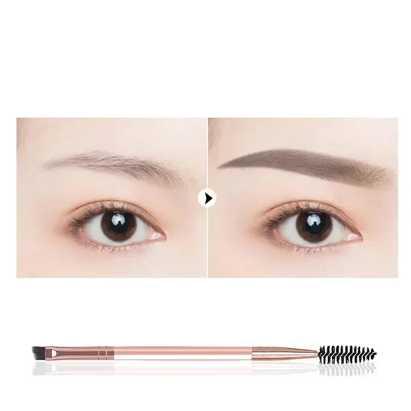 1pcs Two -headed Eyebrow Brush Spiral Diagonal Corner Makeup Brush Wood Handle Easy To Carry Beautiful Makeup Tools Beauty