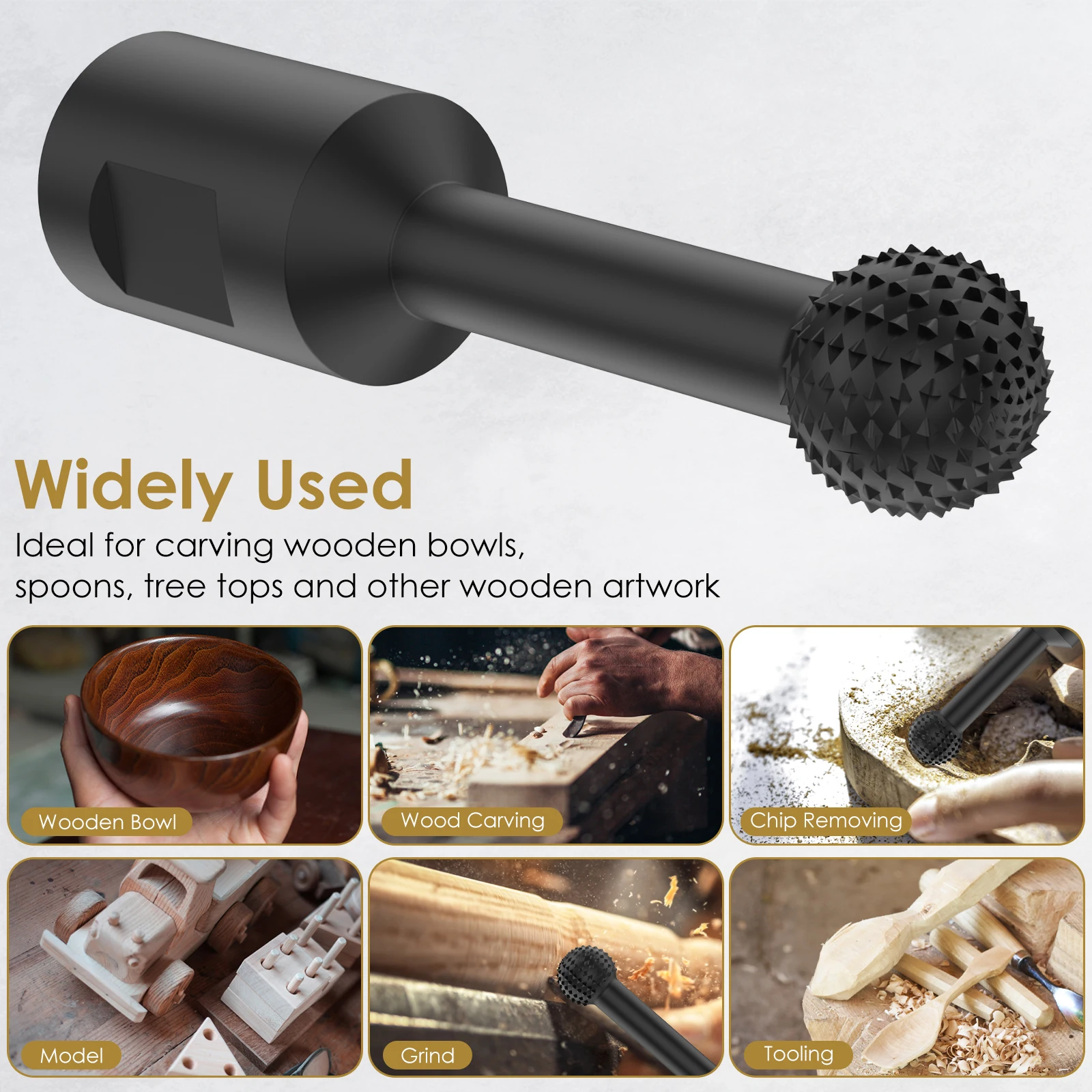 20/25/30mm Sphere Rotary Grinding Head Angle Grinder Rotary File Carving Tools Drill Bit Ball Gouge for 115/125 Angle Grinder