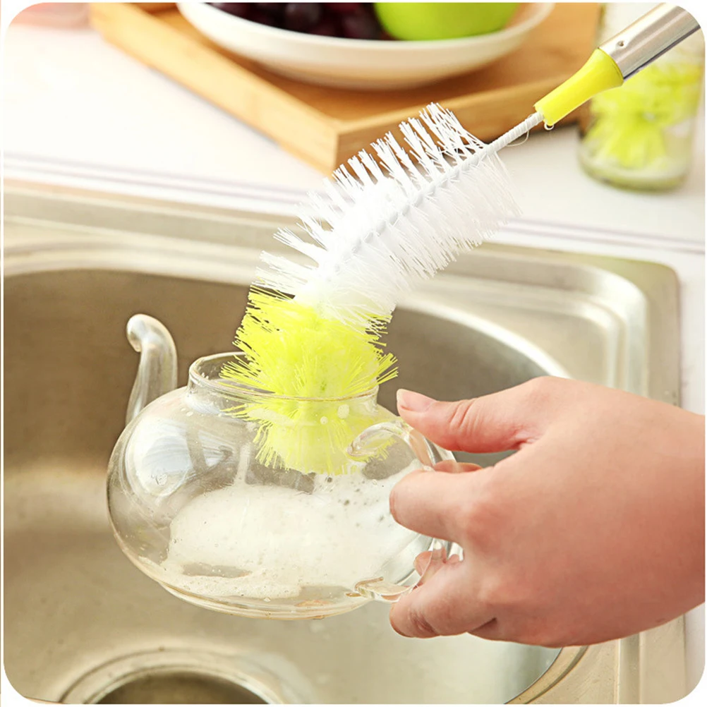 

2 Pcs Cup Brush Bottle Cleaner Brushes Washer with Long Handle Nylon Round Head