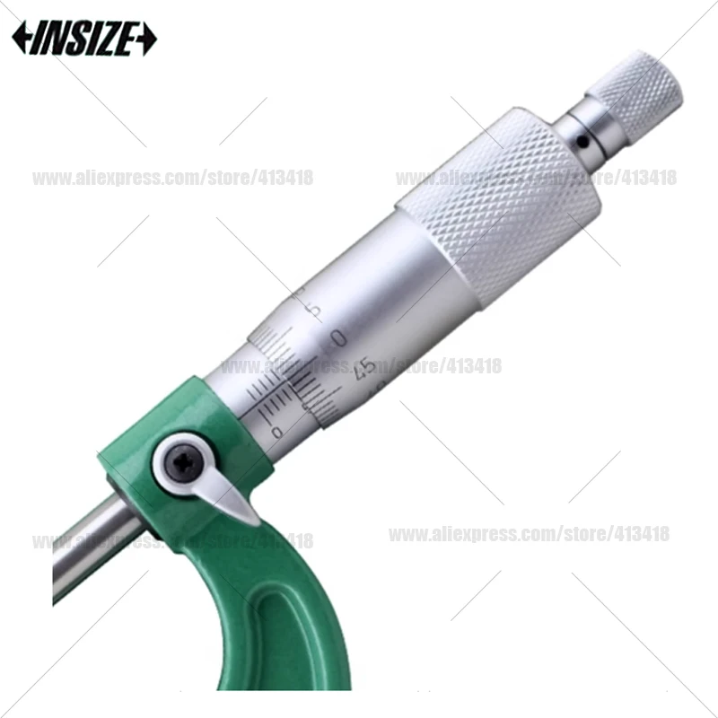 Insize 外側マイクロメーター目盛り 0.01mm0-25/25-50/50-75/75-100mm 測定器グリーン測定ツール