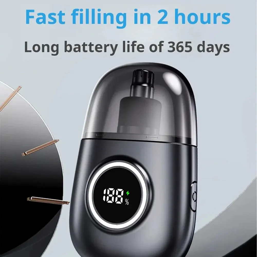 Elektryczny trymer do włosów w nosie dla mężczyzn inteligentny cyfrowy wyświetlacz LED bezbolesny trymer golenie włosów do noska urządzenia domowego