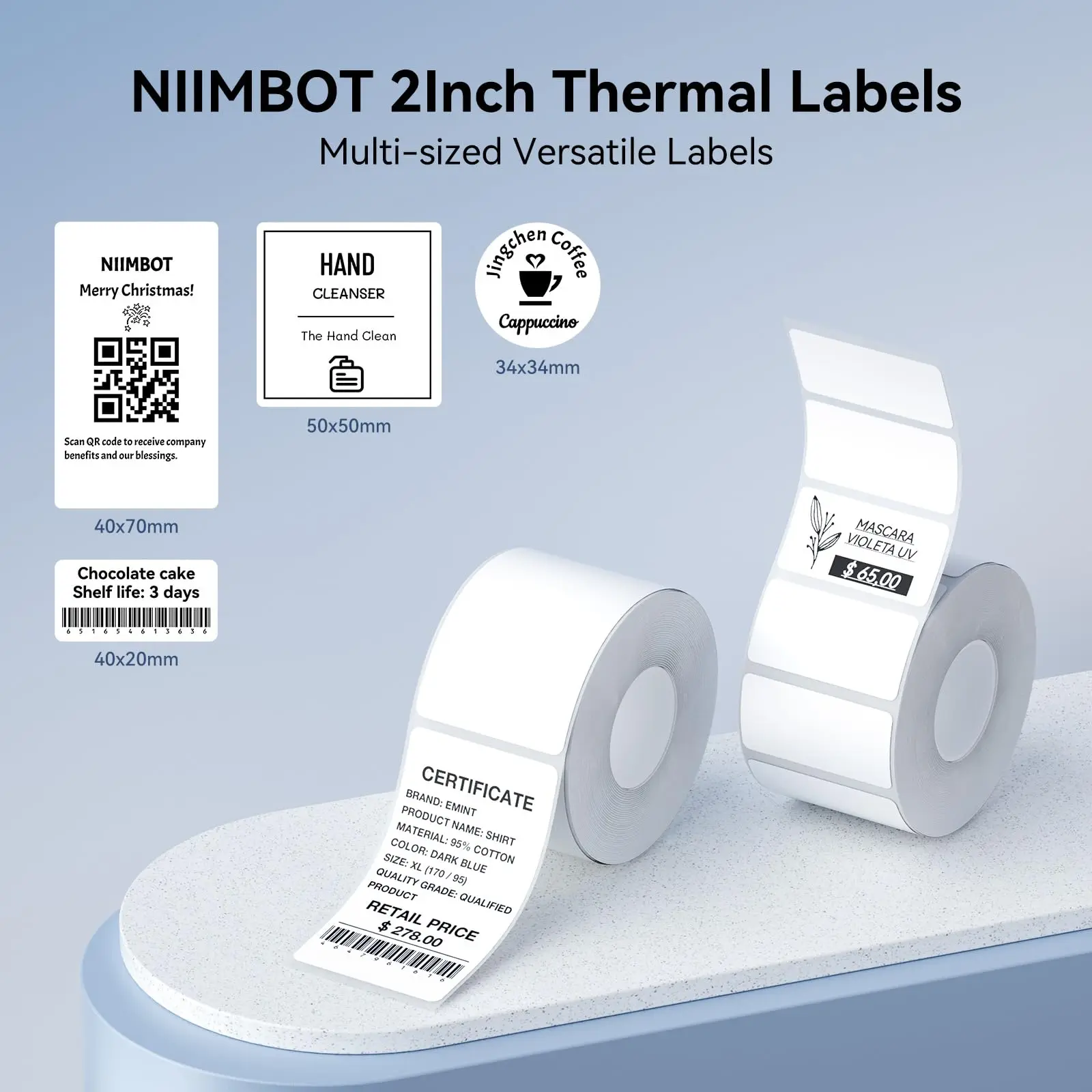 NIIMBOT B21/B1 Thermal Pinter Round Sticker Transparent White Adhesive Waterproof Label Paper For B1 B21 Niimbot Mini Printer