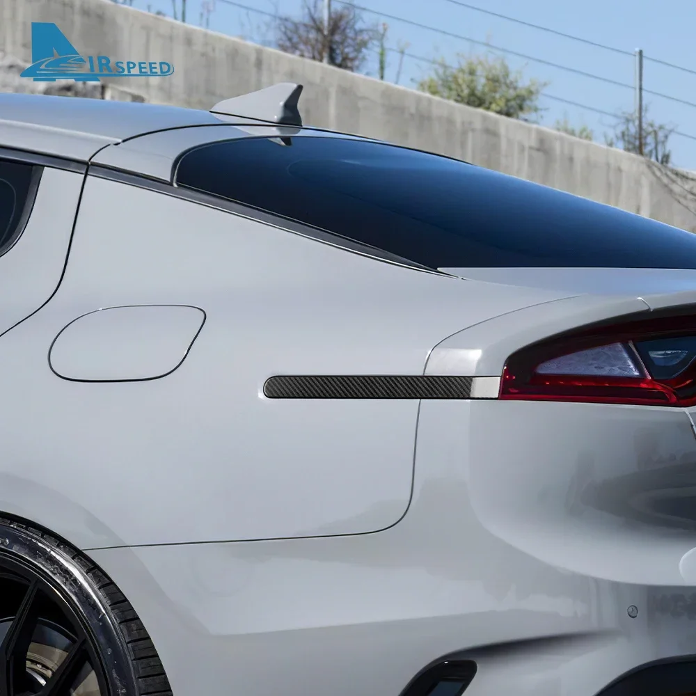 

Real Hard Carbon Fiber Sticker For Kia Stinger 2019 2020 2021 2022 2023 LHD RHD Car Rear Brake Light Strip Trim Accessories