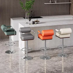 Minimalista Soft Long Swivel Chair, Vanity Recepção, Bar Stool, Sala Relaxante Cadeira, Mobília para casa, Designer