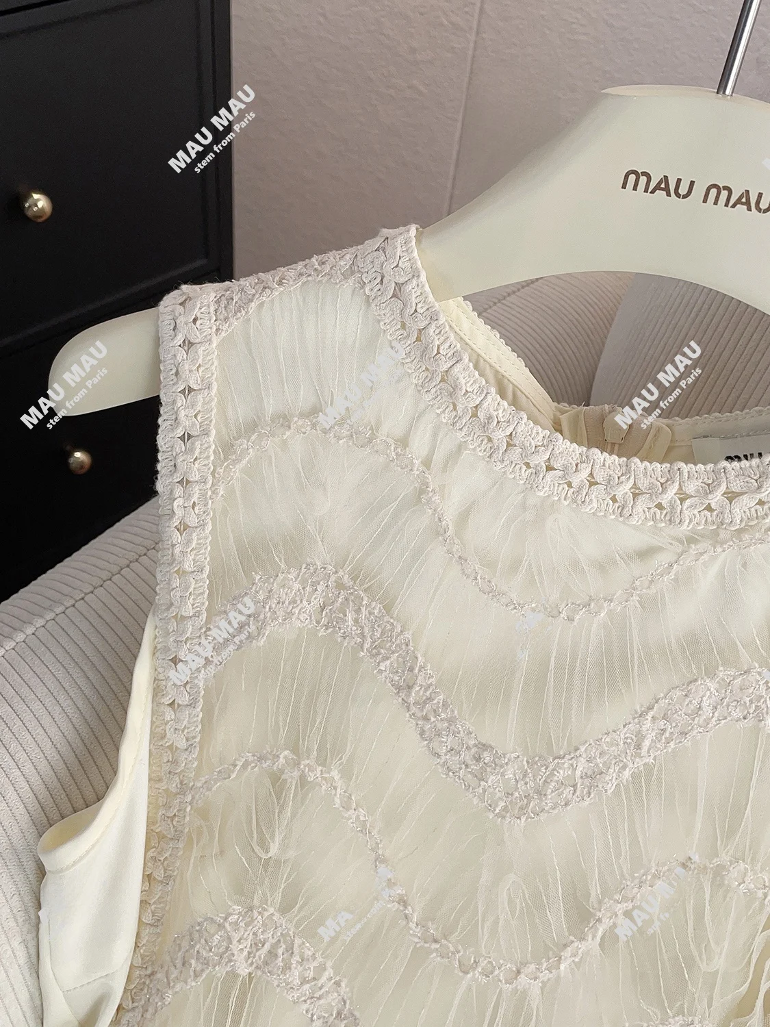 Vestido tipo ceco de cintura alta para mujer, moda Primavera Verano otoño, falda acampanada, Material de gasa de fibra de ...