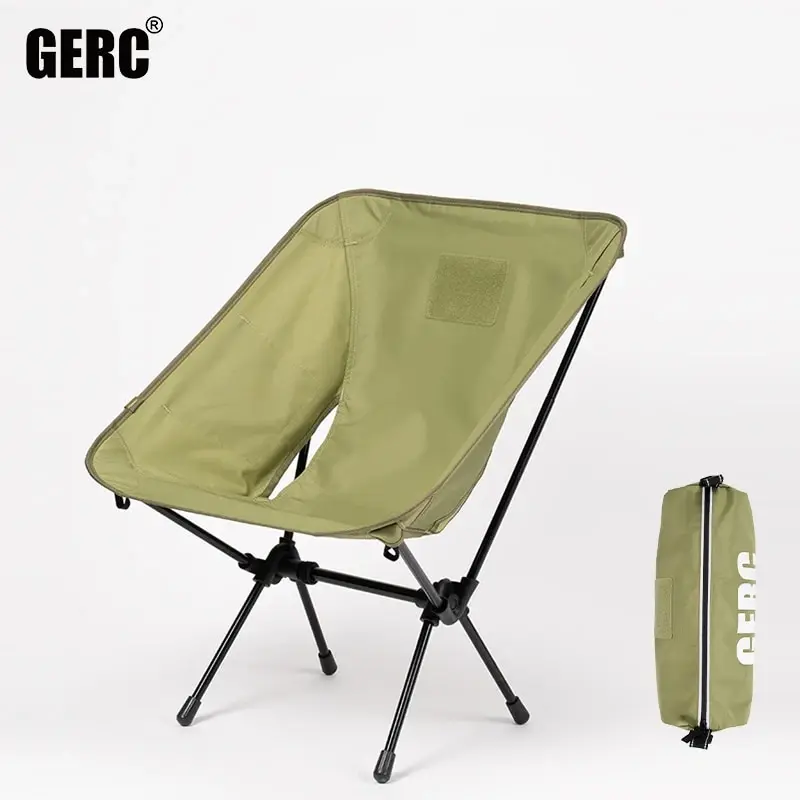 GERC Outdoor Camping Lightweight Cycling Folding Chair Adult Child Seat Portable Storage Moon Tactical Chair