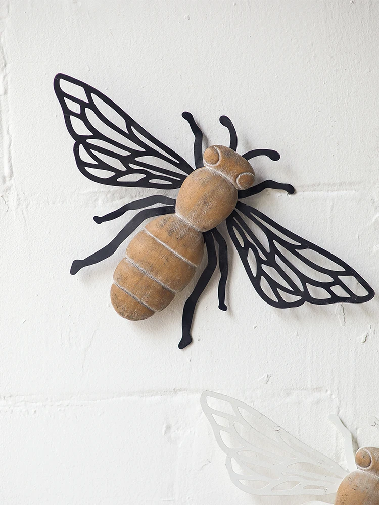 

Rustic American Country Vintage Insect Wall Decorations Restaurant Bar Decorative Wood Animal Wall Hangings Industrial Aesthe...