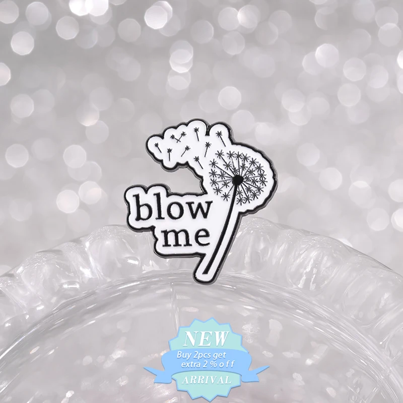 Lyrics Script Enamel Pins Blow Me Dandelion Falling Down Backpack Brooches Wholesale Lapel Badge Jewelry Gift For Fans Friends