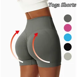 V Cross Waist Yoga Shorts for Women Seamless Gym Shorts Scrunch Butt Workout Shorts Women 3.5