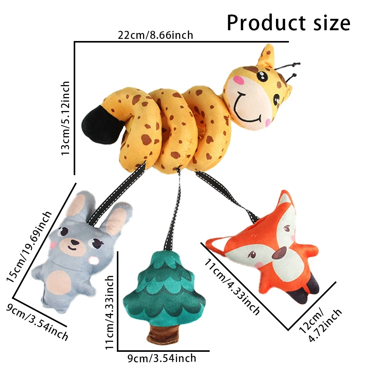 Giraffa Cartoon Letto Avvolgente Lenitivo Presa Auto Carrello Appeso Visione in Bianco e Nero Stimolante Puzzle per Bambini Giocattolo Regalo