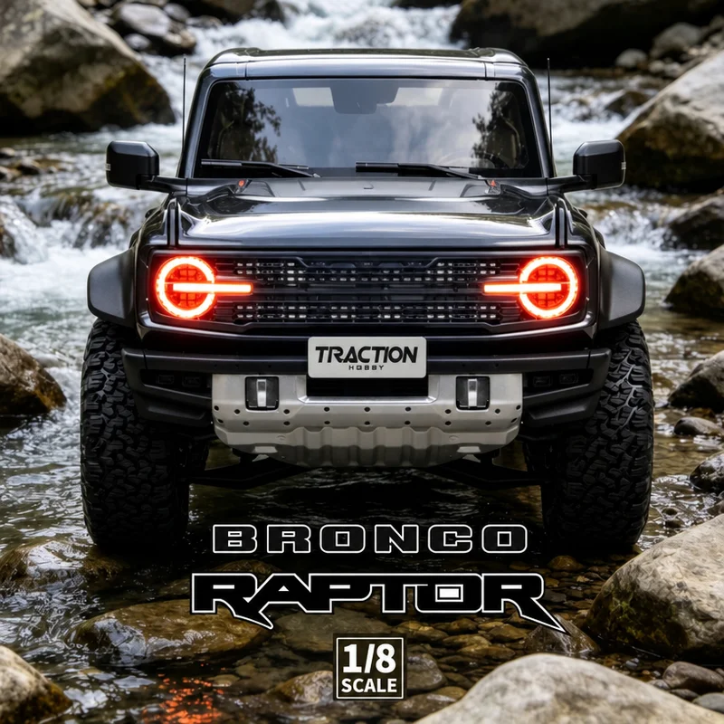 KM Thunder 1:8 Simulation Bronco Raptor 4WD Brushless RC Electric Climbing Vehicle Off Road Vehicle With Differential Lock RTR