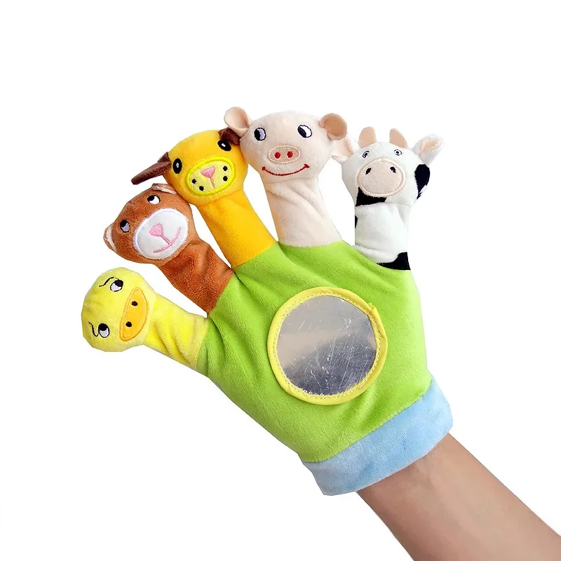 1 قطعة ألعاب الأطفال الناعمة قصة الحيوان دمية إصبع اليد الأسرة التظاهر Paly القماش دمى لينة الوالدين والطفل لعبة الدعائم لحديثي الولادة #4