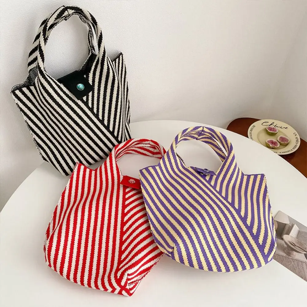 

Daily Handbags Casual Knitted Bags Women's Fashion Woven Tote Bag Large Capacity Bags Trendy Bucket Bag Polyester Designer Bags