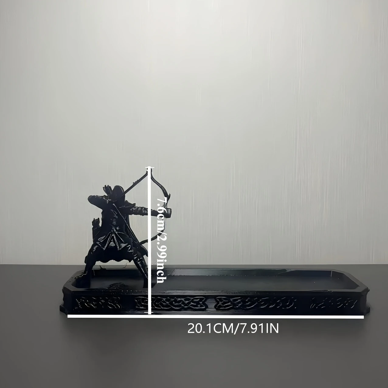 Retro Medieval Archer Incense Stick Holder 3D Printed Ranger Figurines Pattern Ash Catcher Tray Home Tabletop Aromatherapy Decor view 4