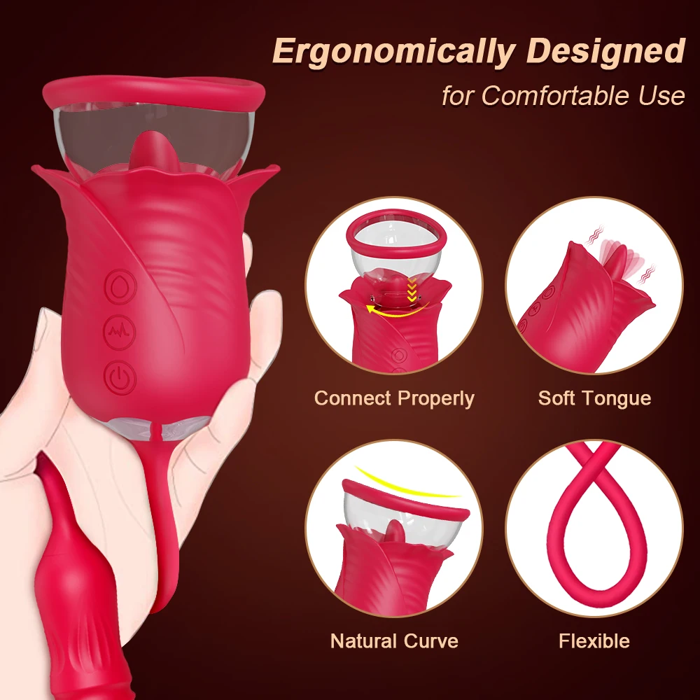 Rose-Sex Toy for Women Sucking Vibrator G Spot Clitoris Stimulator Thrusting Vagina Nipple Sucker Vibrating Goods for Adults