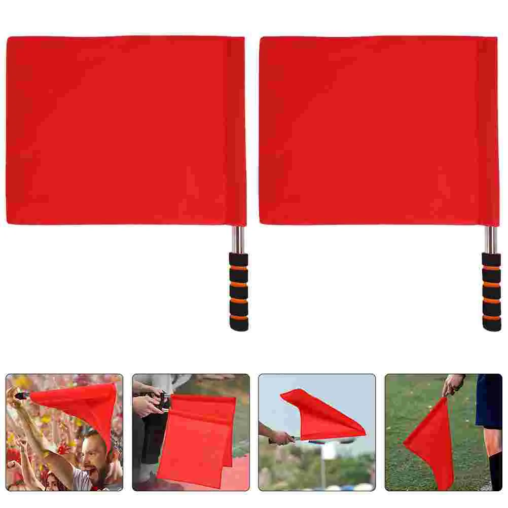 

3 Pcs Hand Waving Flags Referee Signal Handheld Red Match Safety Small Equipment