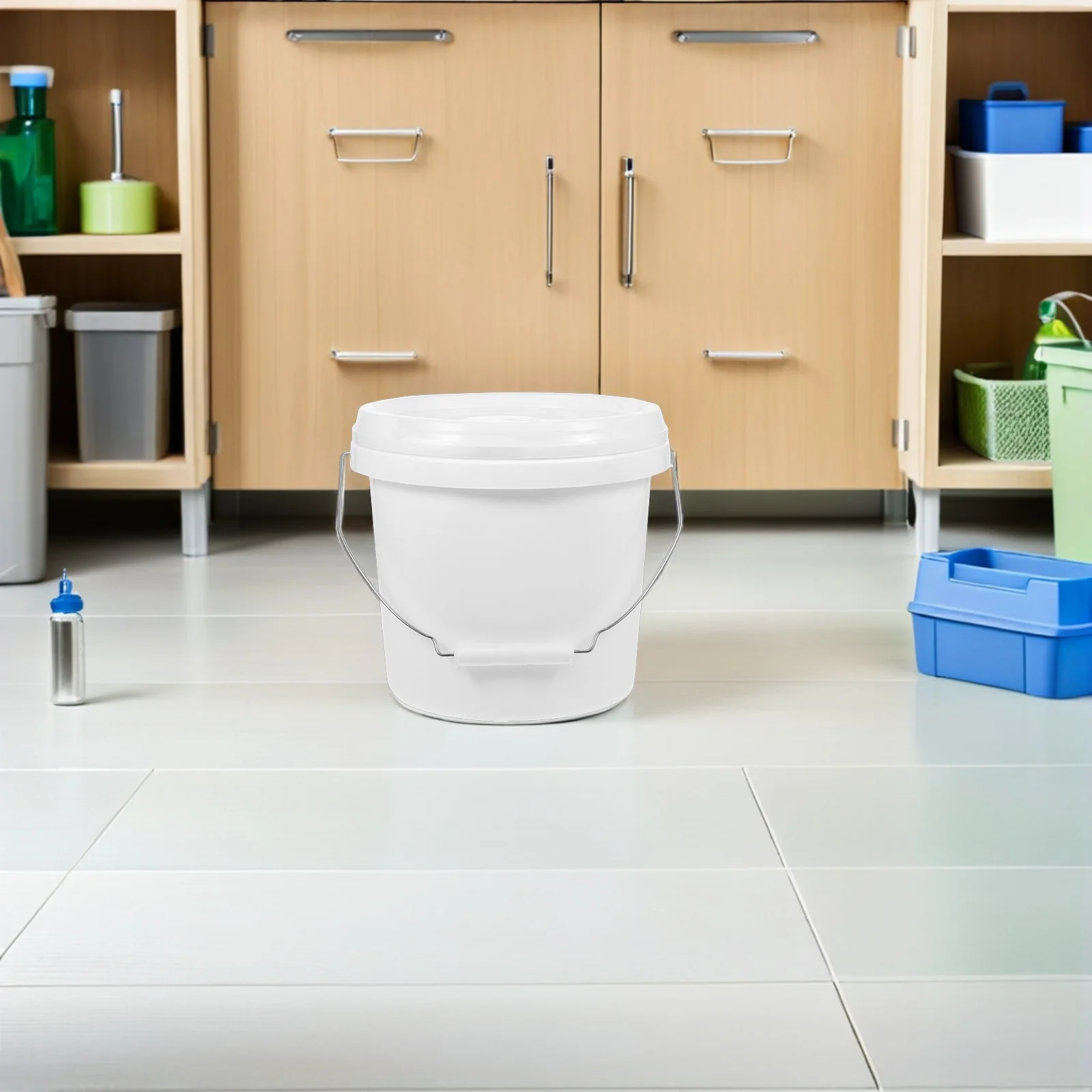 3 قطعة دلو الطلاء الزيتي مستدير 4L دلو فارغ متعدد الوظائف حاوية تخزين الطلاء غطاء مانع للتسرب حاوية الصباغ