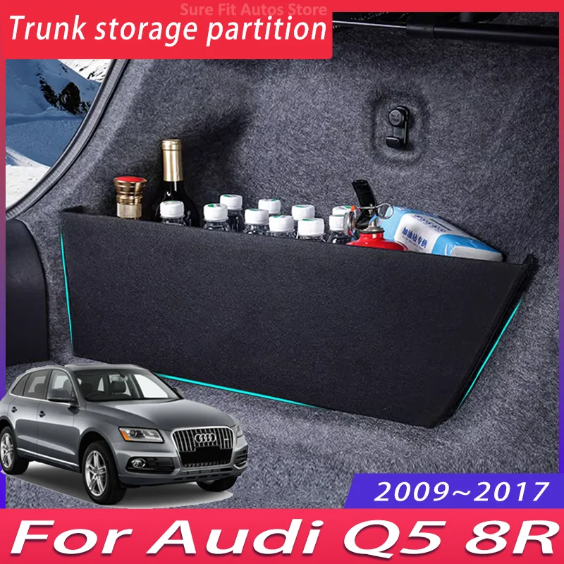 

Для Audi Q5 8R 2009 ~ 2017 2014 2016 автомобильная утолщенная перегородка для хранения багажника, многофункциональный ящик для хранения, аксессуары для салона автомобиля
