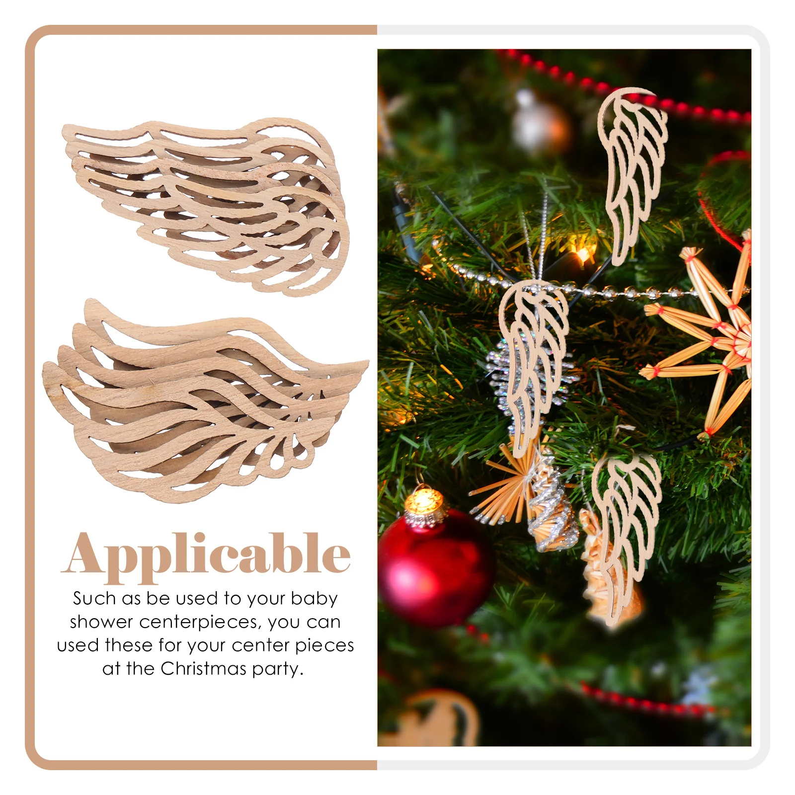 

100pcs Diy Wood Cutouts Unfinished Wooden Slices Wooden Slices For Craft Kids Coloring Tree Hanging Ornament Decor