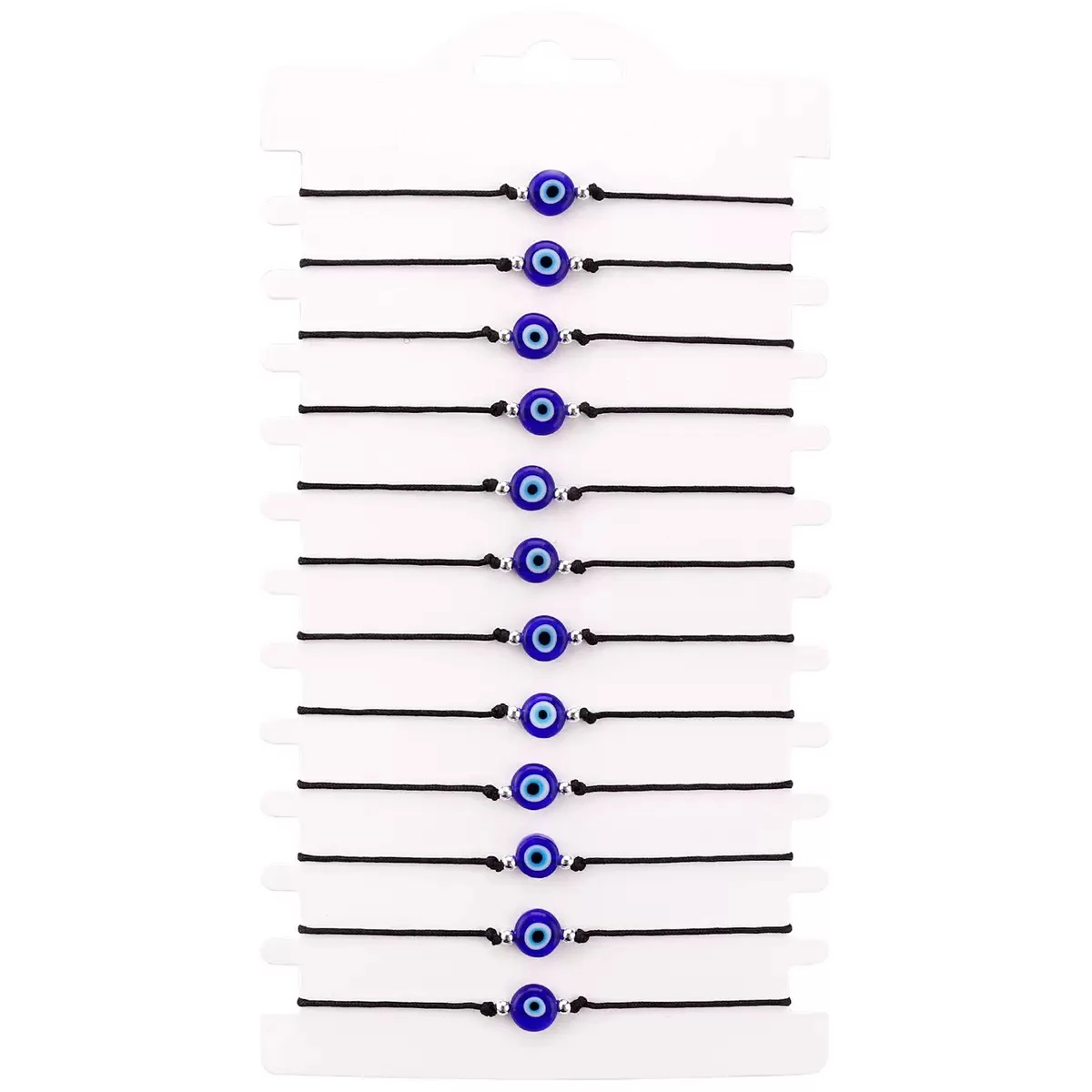 12 piece minimalist woven Devil's Eye adjustable stretch bracelet set suitable for couples to wear and friends to give gifts image 5