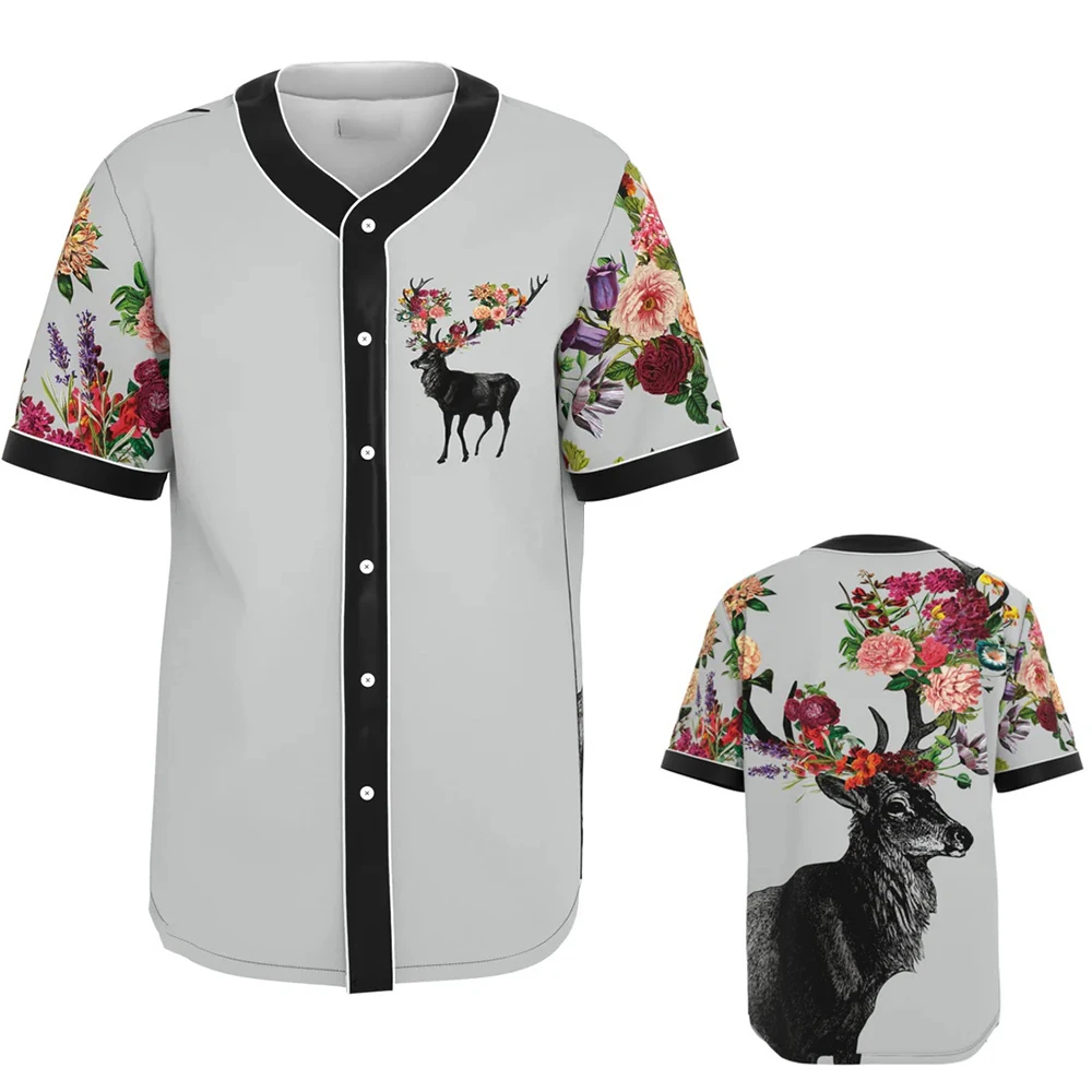 

Animal Color Block 2024 Summer New Men's Baseball Shirt Retro Personalized Office Commuter Top Shirt Men's Wear MB25