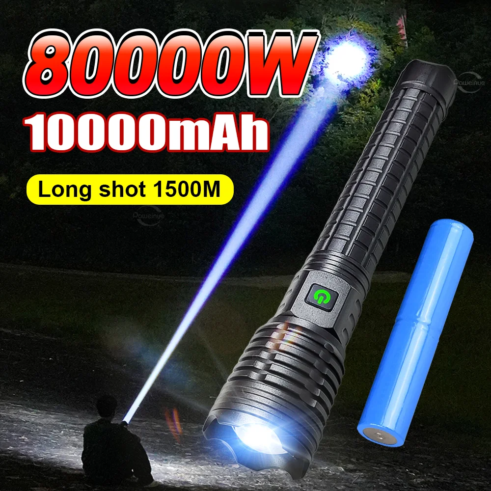 

Powerful LED Flashlight Ultra High Power Led Flashlights With Usb Rechargeable Super Bright Lantern 10000mAh Lamp Outdoor Torch