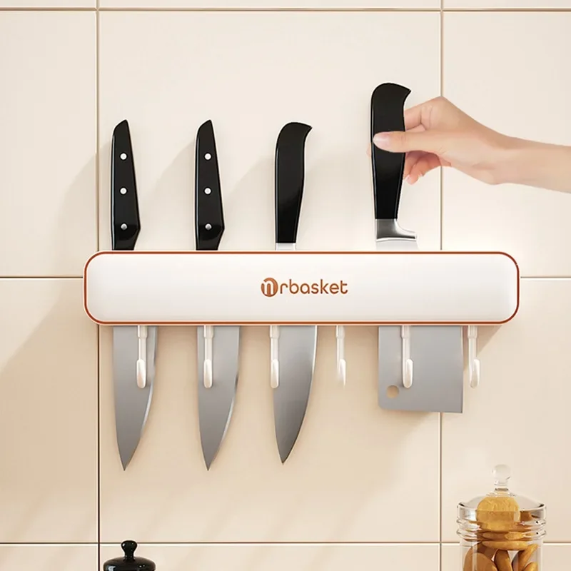 Wall-Mounted Household Kitchen Utensils, Knife Hook, Integrated Storage Rack, Multifunctional