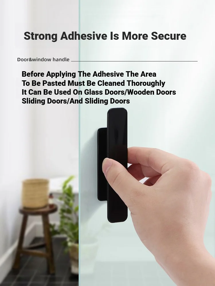 Self Adhesive Multifunctional Sliding Door Knob Window Cabinet Drawer Wardrobe Handle Auxiliary Organizer Device image 3