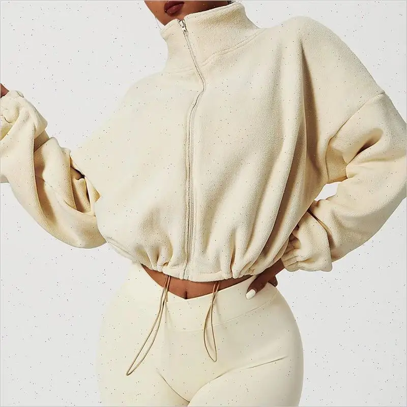 Jesień 2023 Damskie Nowe Krótkie Kurtki z Zamkiem Błyskawicznym Modne Bluzy Damskie/Sztruksowe Bluzy Inne Materiały 00%