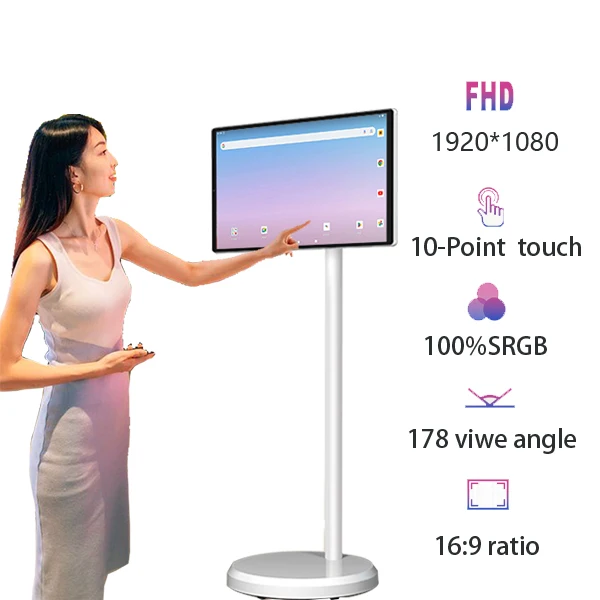 Mobilny inteligentny monitor LCD 21,5 cala 1080P Smart Tv Display z kamerą Zwijany ekran dotykowy Przenośny Smart Tv do użytku na zewnątrz