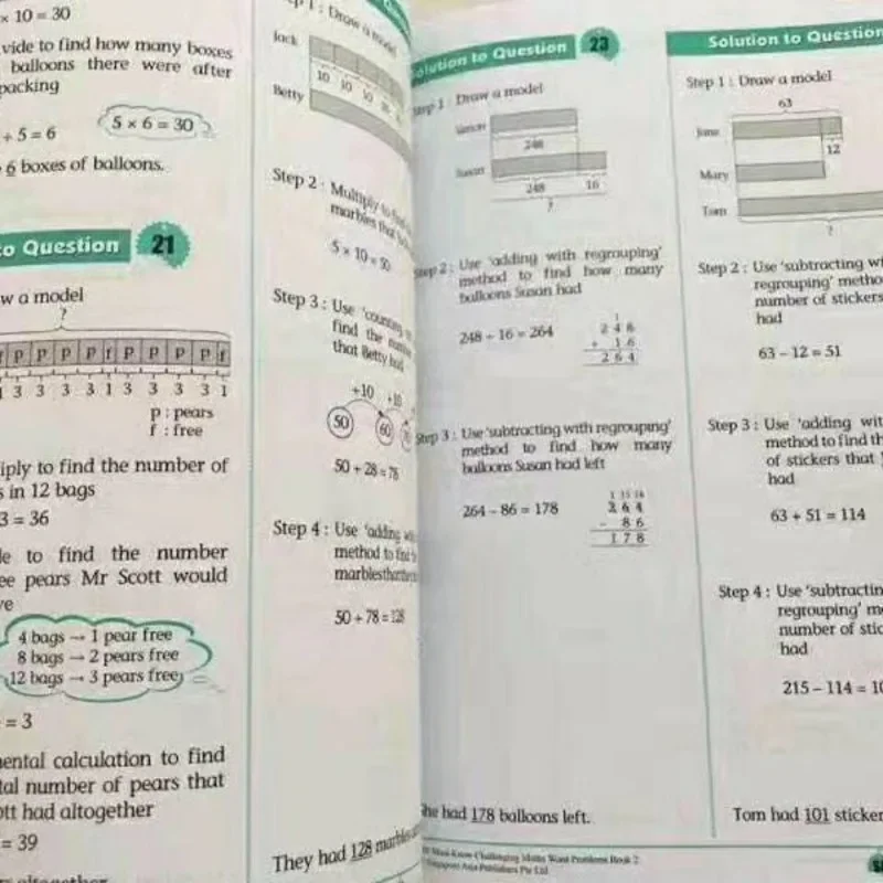 Early Education Math Practice Early Education Book, Matemática Desafiadora, Problemas de Palavras, Singapore Primary School Grade 1-6, Conjunto 101