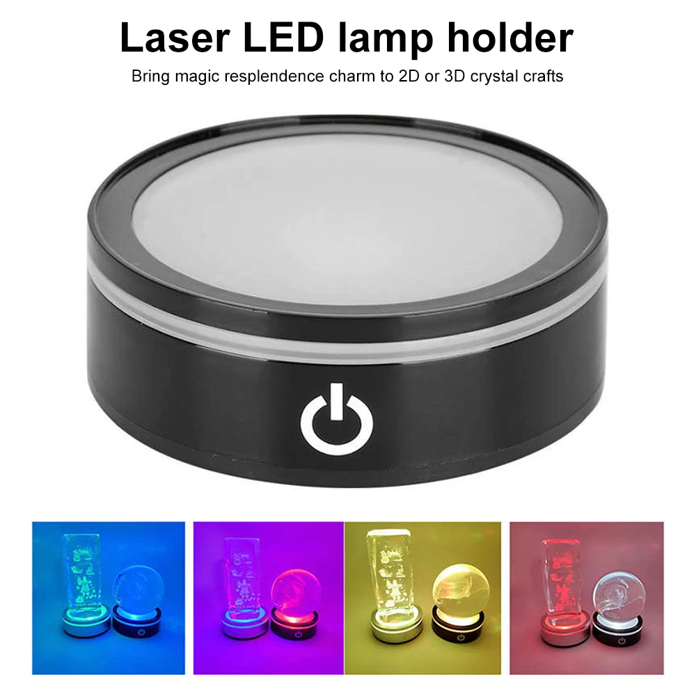 

LED Jewelry Display Stand with RGB Light Touch Control Crystal Glass Lamp Art Base Display Holder for Shop Exhibition Cabinet