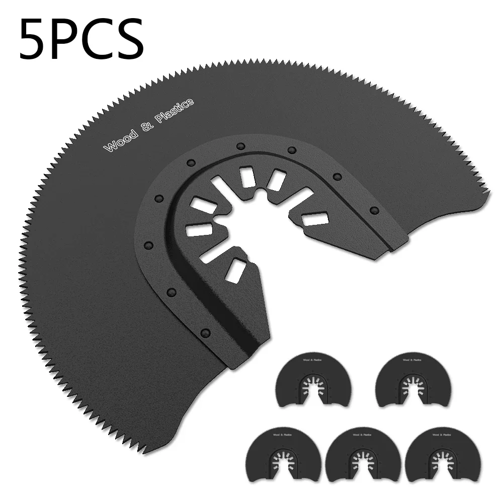 5PCS Semi Circular Oscillating Saw Blades for Cutting Wood Plastic Soft Metal 88mm Oscillating Multitool Quick Release Saw Blade