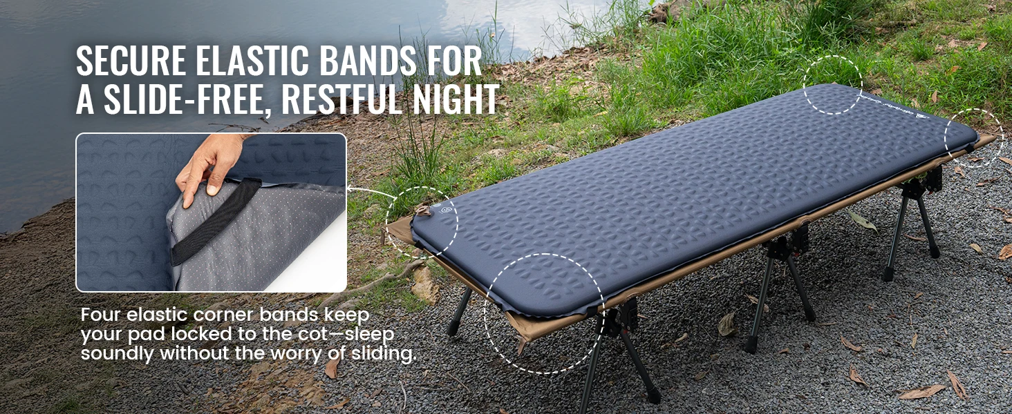 OneTigris NIGHTFALL Selbstaufblasbare Feldbettmatte Memory-Schaum Faltbare Schlafmatte für Camping-Feldbett Kompakt für Auto-Camping Overlanding – Detail 5