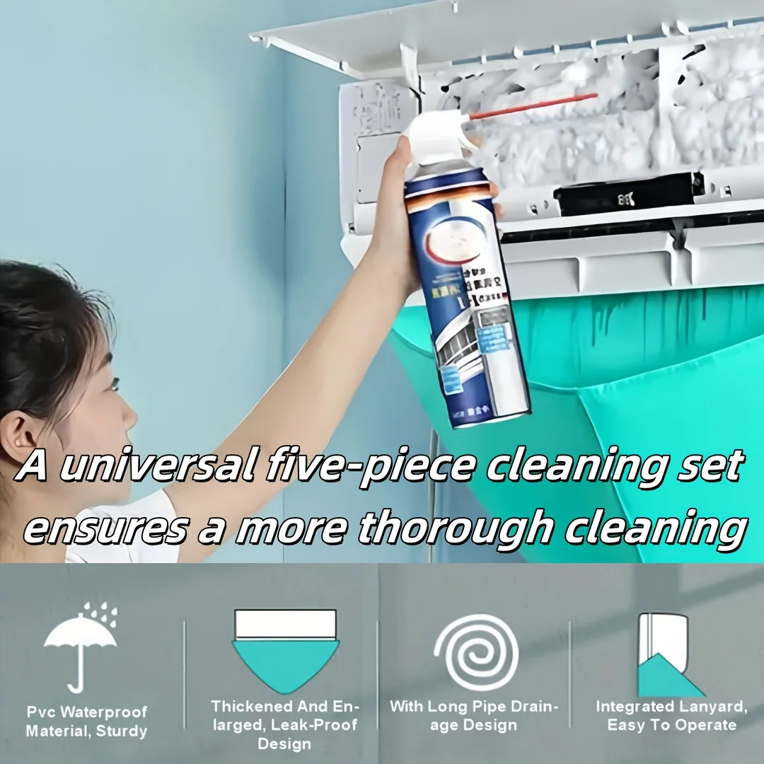 90cm Air Conditioning Cleaning Cover Kit Water Bag Full Set Cleaner Tools with Pipe Conditioner Waterproof Summer Clean Brush - view 5