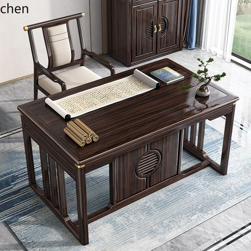 

HXL new Chinese-style all-solid wood desk and chair office writing painting study furniture set combination