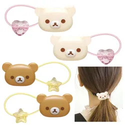 Cute Rilakkuma Korilakkuma Bear Elastic Hair Ties Rubber Bands Hairtie Ribbons Scrunchies Ropes Hair Accessories for Girls Women