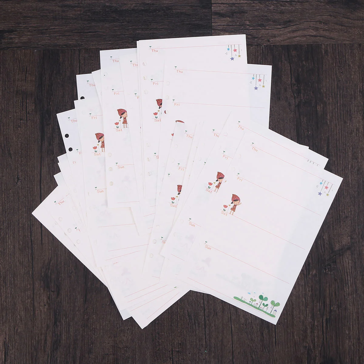 2Pcs A5 6 Holes Paper Refills for Binder Notebook Journal Planner Portable Filler Sheets Ideal Travel Office School Use