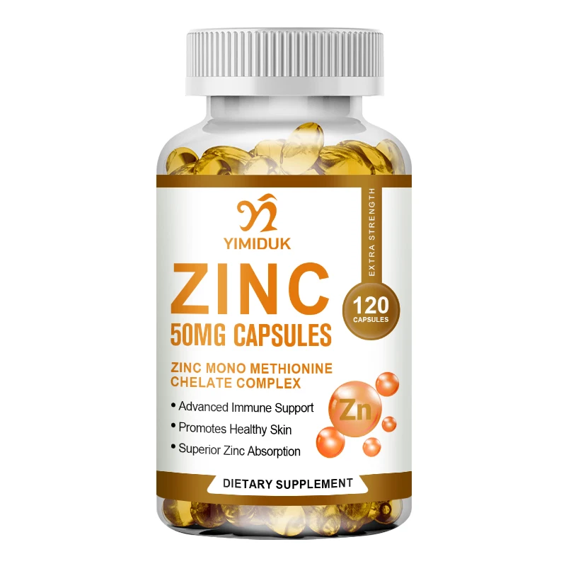 Zinc Capsules Support The Body\'s Immune Defense, Ultra Absorbable, Non-GMO, Gluten-Free, 120 Vegetarian Capsules